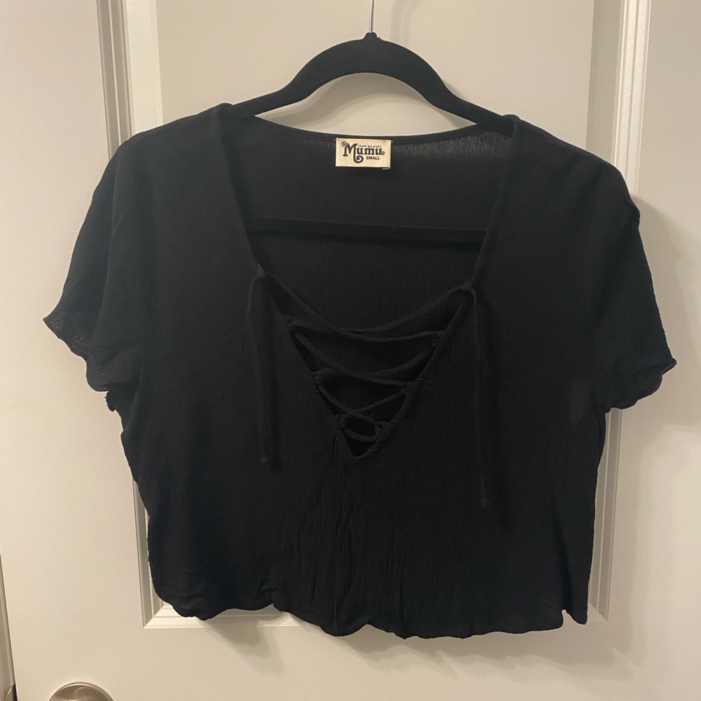 SMYM Oasis Lace Up Crop Top